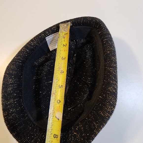 Women's Black and Golden Glitter Fedora Cotton  Hat  OS - Picture 10 of 11